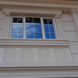 UPVC double glazed doors and windows and execution of Roman facade of the building
